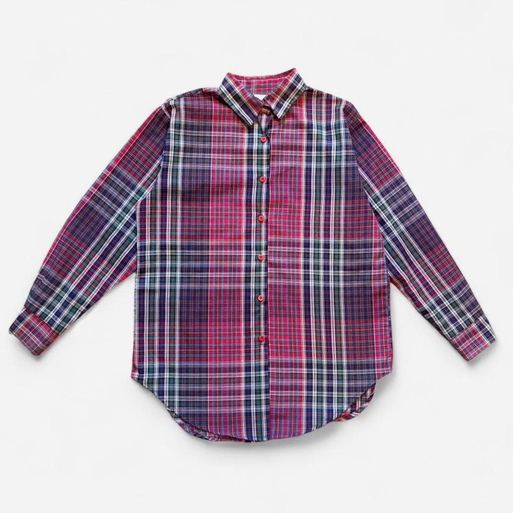 Andrew McMullan Shirt Vintage Plaid 80s 90s Button Up Women's L 10 Red Green